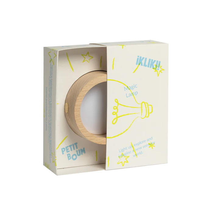 Petit Boum Magic Lamp – makes sensory bottles sparkle with soothing, colourful lights.