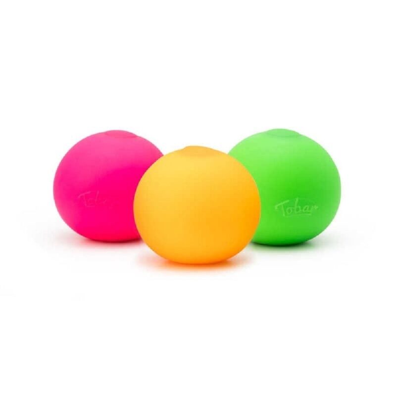 Squishy neon stress ball made of soft silicone, ideal for squeezing and reducing stress, relaxation and focus for children and adults.
