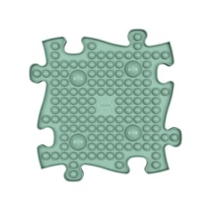 Child enjoys play on a colorful POP IT orthopedic play mat from MUFFIK. Play mat combines fun with orthopedic support, stimulates reflex zones and promotes healthy foot development.