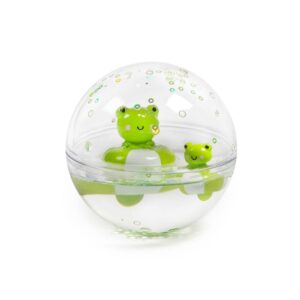 Petit Boum Happy Bubbles Frog provides color and glitter fun in the bath for young and old