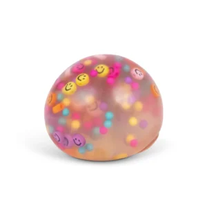 Cheerful smiley squishy stress ball of 6 cm. Soft, quiet and ideal as a fidget for children with tension or stimulus processing problems.