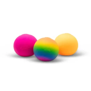 Soft squishy stress balls in neon colors (3-pack). Ideal as a fidget toy for children with ADHD or stimulus processing problems. Soothing and quiet.