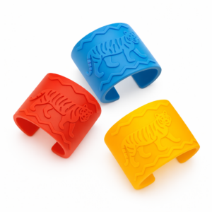 The Tactile Tiger Chew Bracelet is a textured sensory chew bracelet that has been specially developed for children with a need for chewing stimuli and tactile input.