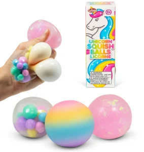 The Scrunchems unicorn squishy balls (3 pieces) are ideal fidget toys for children who want to release tension.