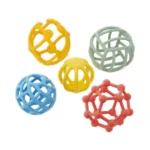 Set of flexible balls for sensory play. Encourages touch, pinching and creativity with sand, paint or loose materials 