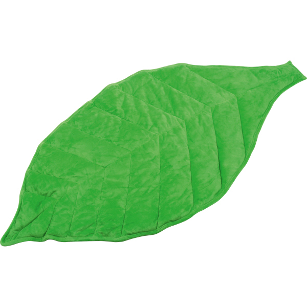 Soft weighted blanket in leaf shape with clay granules. Provides peace, security and helps with stimulus processing and concentration.