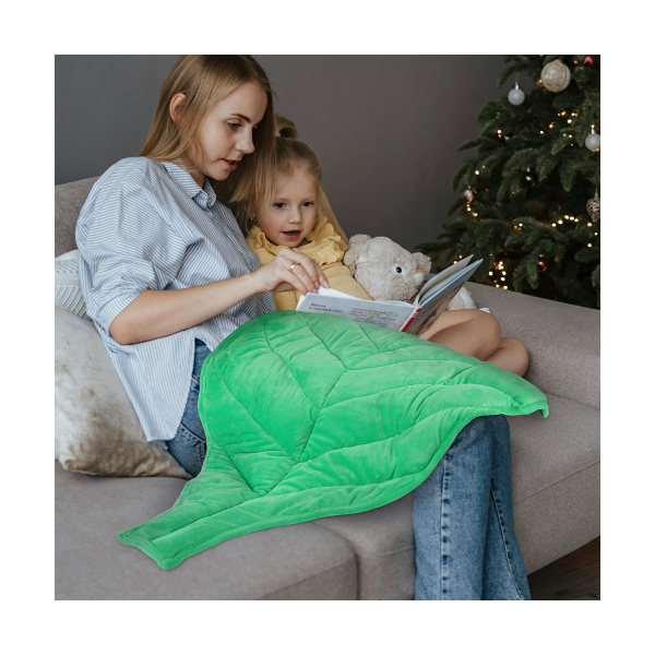 Comfortable weighted blanket for children. Provides security and helps with stimulus processing and relaxation.