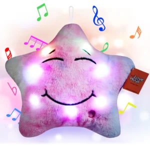star pillow with light and music for children with autism